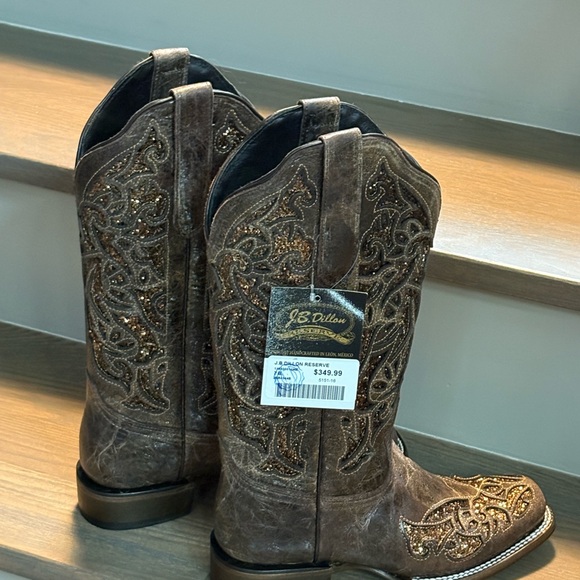 J.B. Dillon Brown Western Heeled Boots - Picture 5 of 8